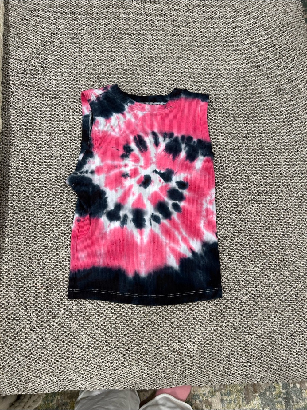 NOBO Pink & Black Tie-Dye Muscle Tank